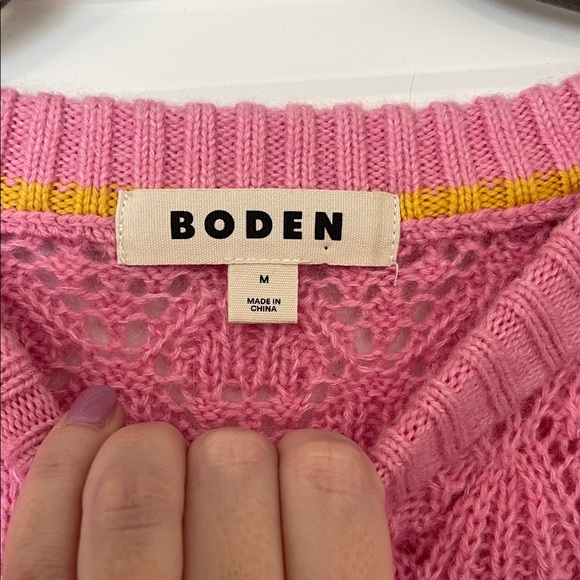 EUC! Boden Rose Textured Knit Sweater, Size Medium - Picture 2 of 5